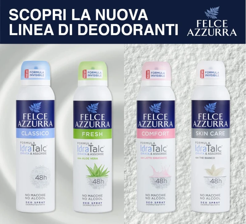 Felce Azzurra - Odorizant clasic cu formula IdraTalk, eficient timp de 48 de ore, fără pete - 150 m