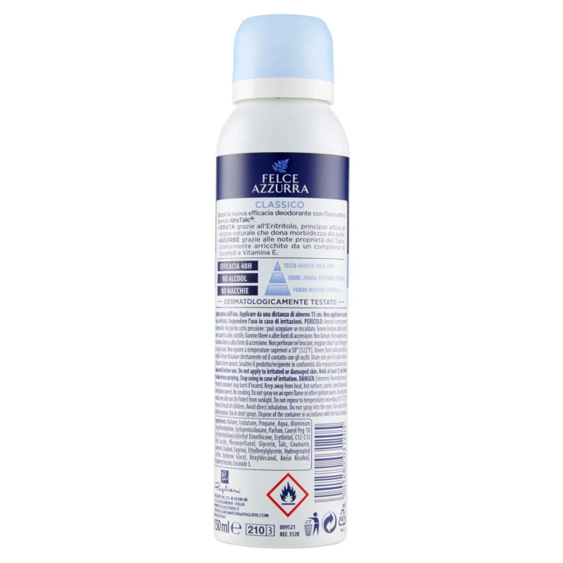 Felce Azzurra - Odorizant clasic cu formula IdraTalk, eficient timp de 48 de ore, fără pete - 150 m