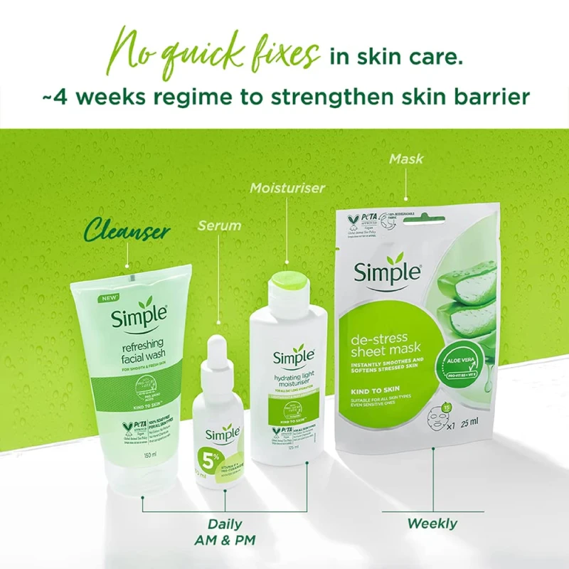Simple - Gel de spălare răcoritor pentru piele sensibilă fără săpun 150 ml