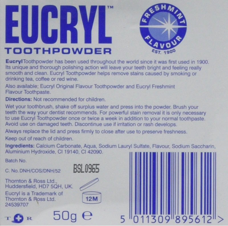 Eucryl Pudră de albire a dinților 50g