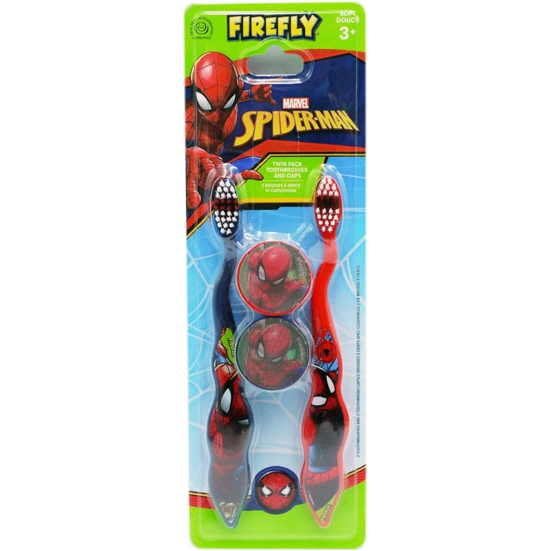 FIREFLY Spiderman Toothbrush, Pack of 2, Multi-Colour