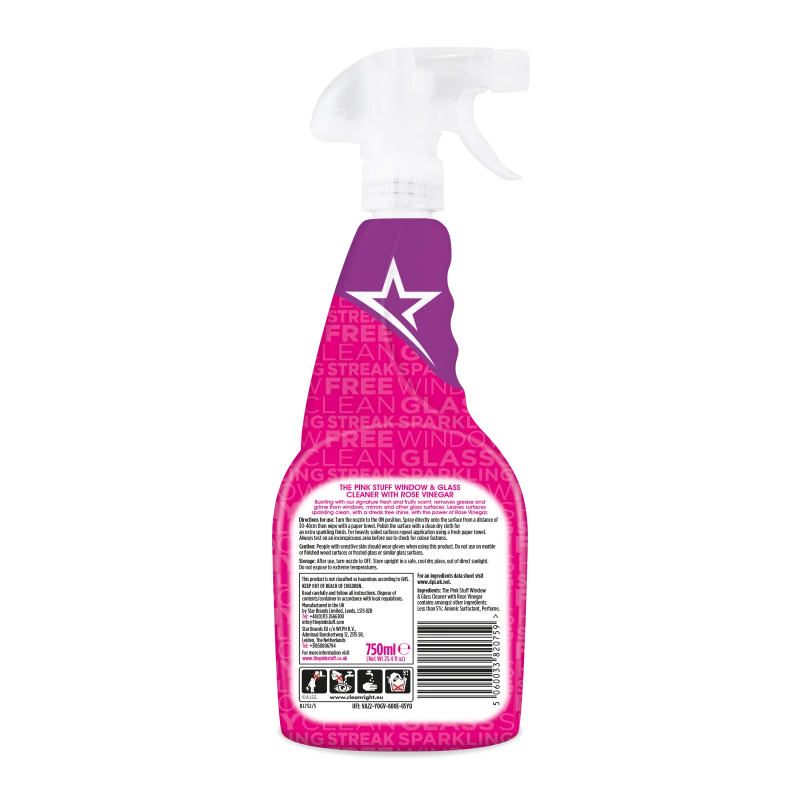 Detergent pentru Ferestre si Geamuri cu otet de trandafiri 750 ml